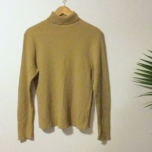 Beige tan turtleneck sweater